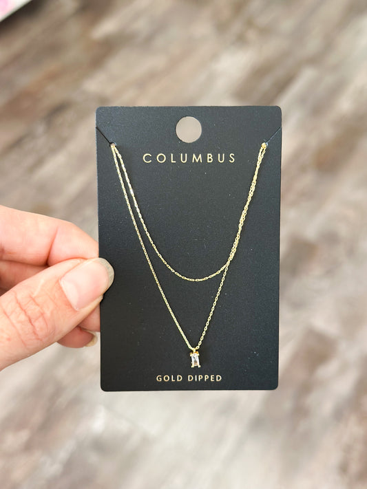 Baguette Layered Dainty Necklace