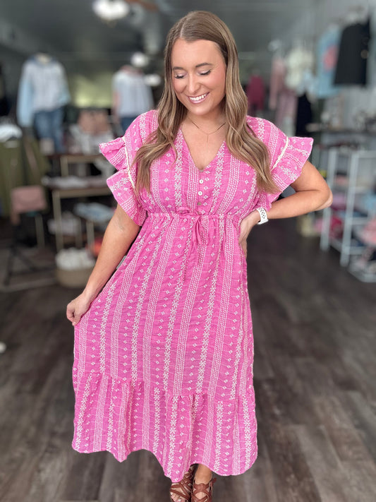 Spring is Calling Eyelet Midi Dress