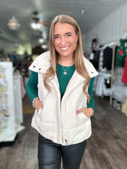 Day Trip Puffer Vest - Cream