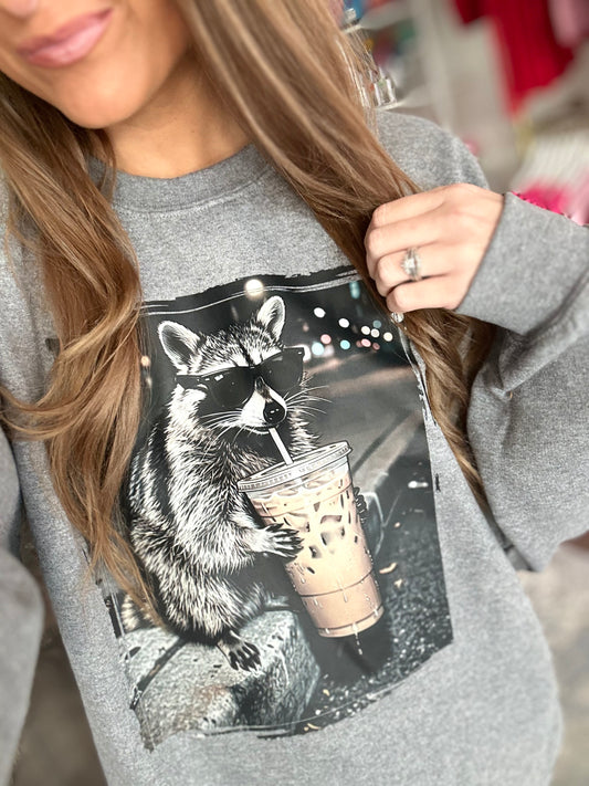 Raccoon + Coffee Crewneck