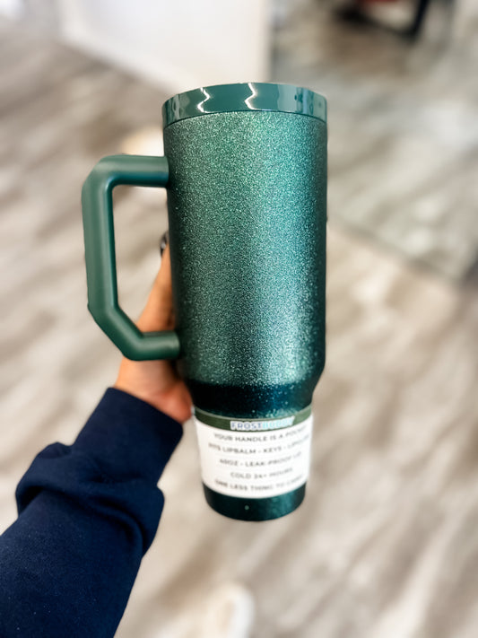 Forest Green Glitz Thicc Buddy 40oz