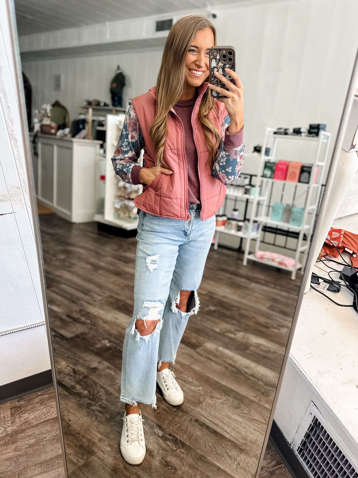 On The Edge Puffer Vest - Mauve