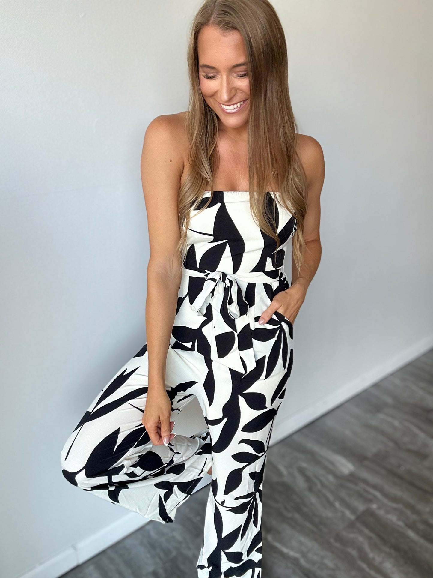 Getting Along Strapless Jumpsuit