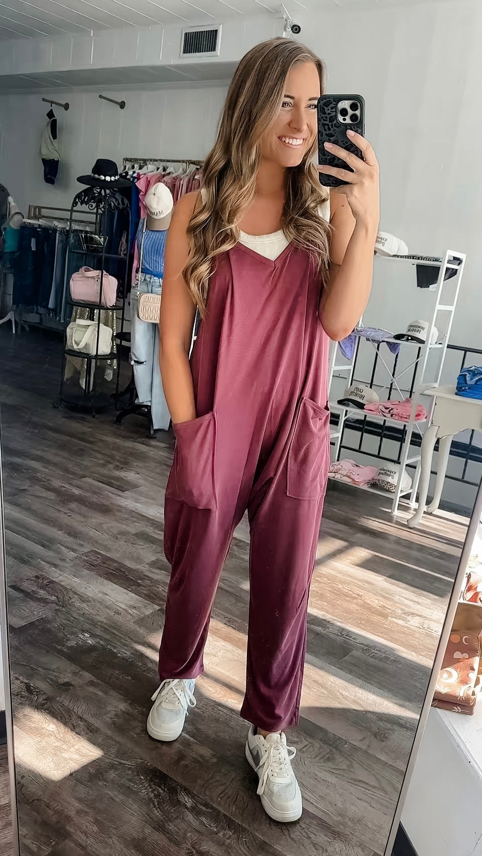 Dream On Harem Jumpsuit - Burgundy