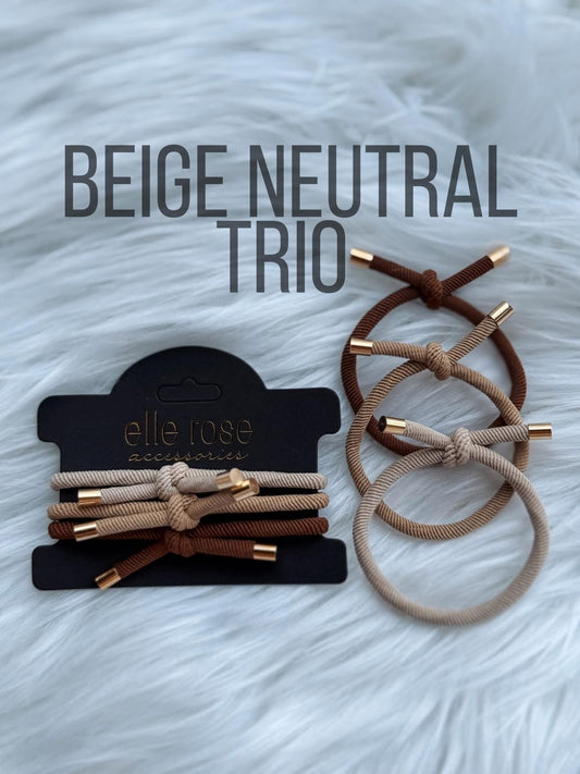 Hair Tie Trio - Beige Neutral