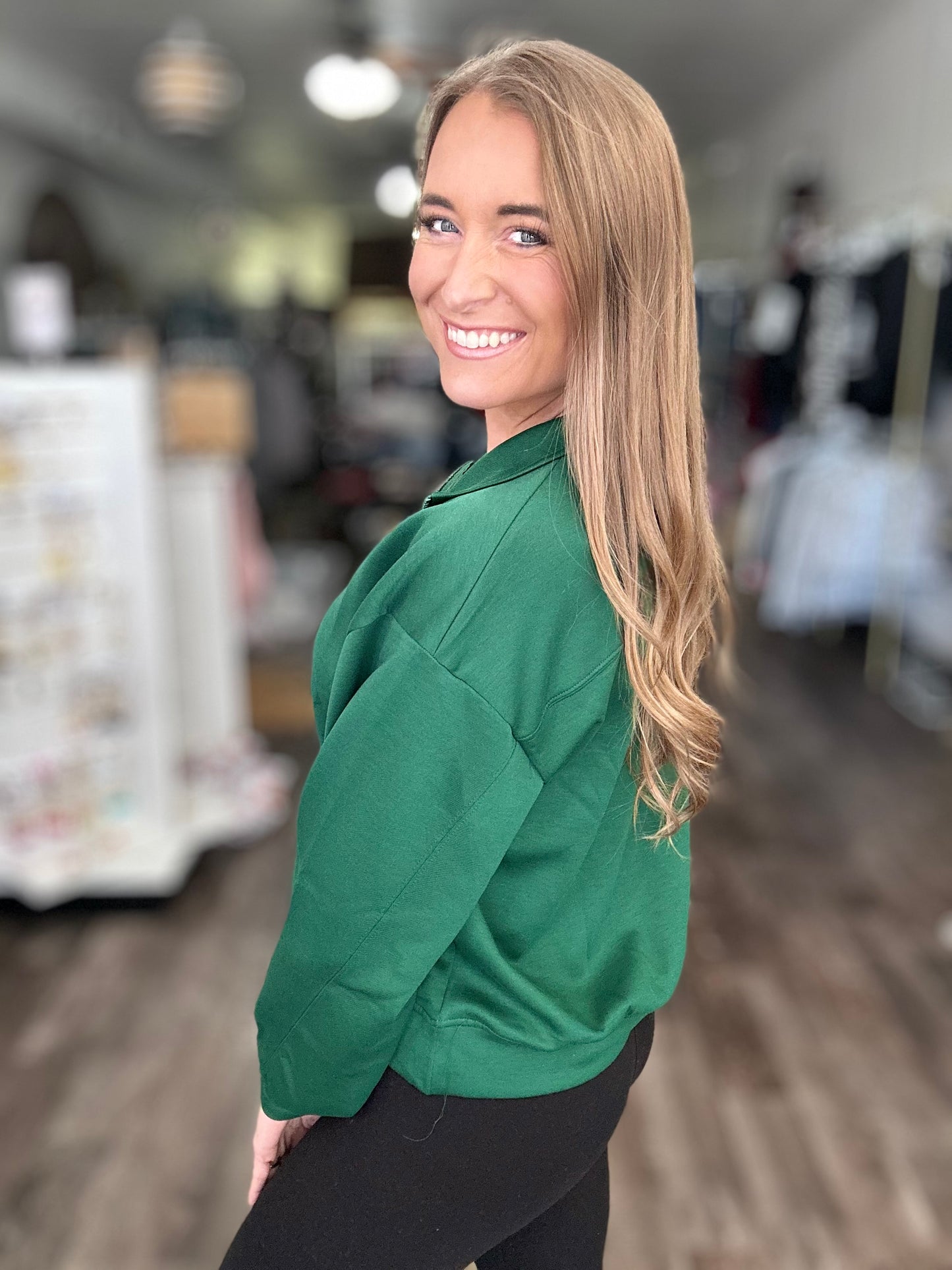 It’s Go Time Quarter Zip Pullover (Green)
