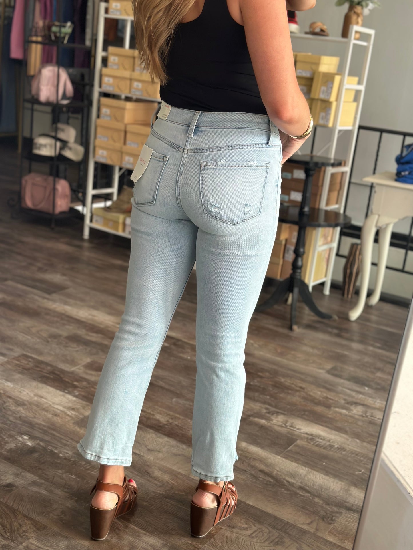 Abby High Rise Kick Flare Denim