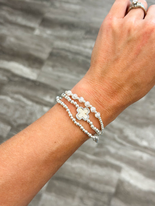 Meet By The Park Stretch Bracelet (Silver)