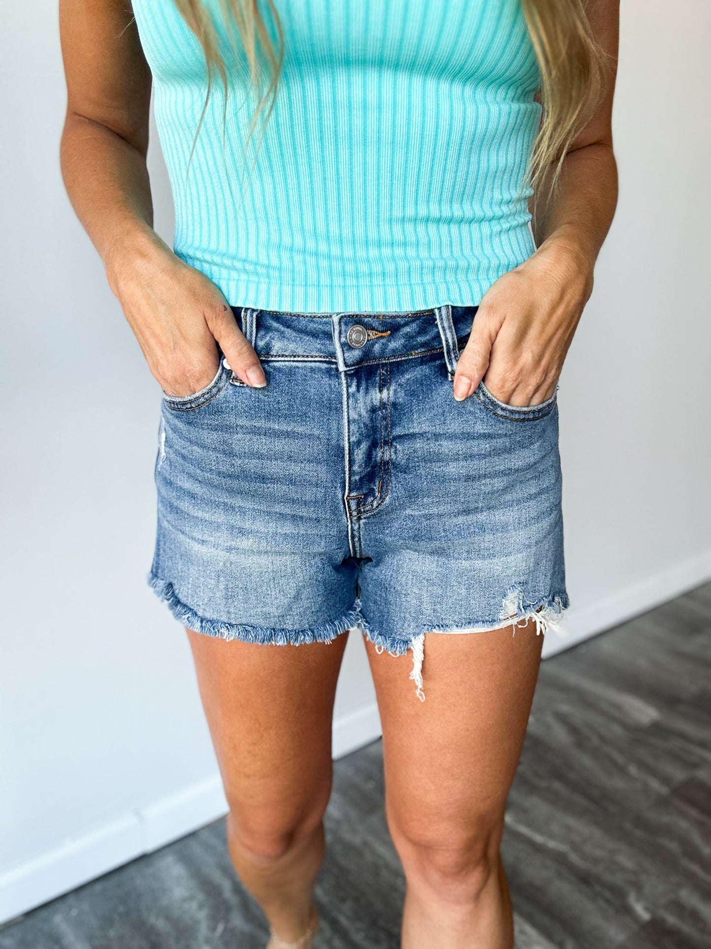 Taylor Mid-Rise Denim Shorts