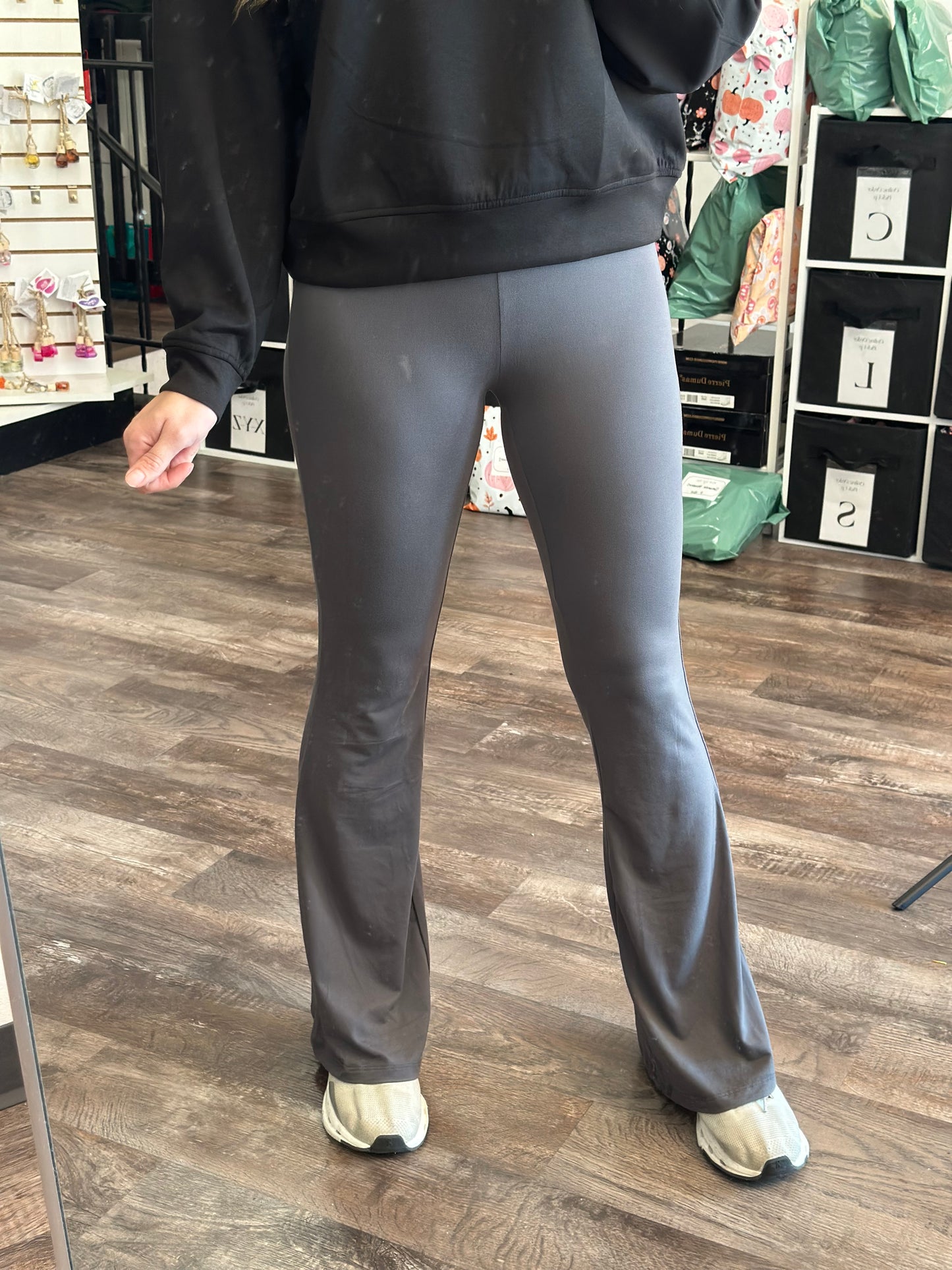 Give Me More Flare Leggings (Charcoal)