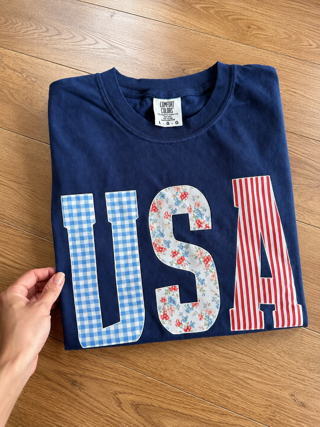 Oversized USA Graphic Tee (Navy)