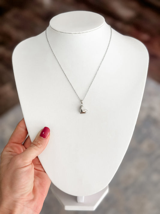 Heart Pendant Necklace (Silver)
