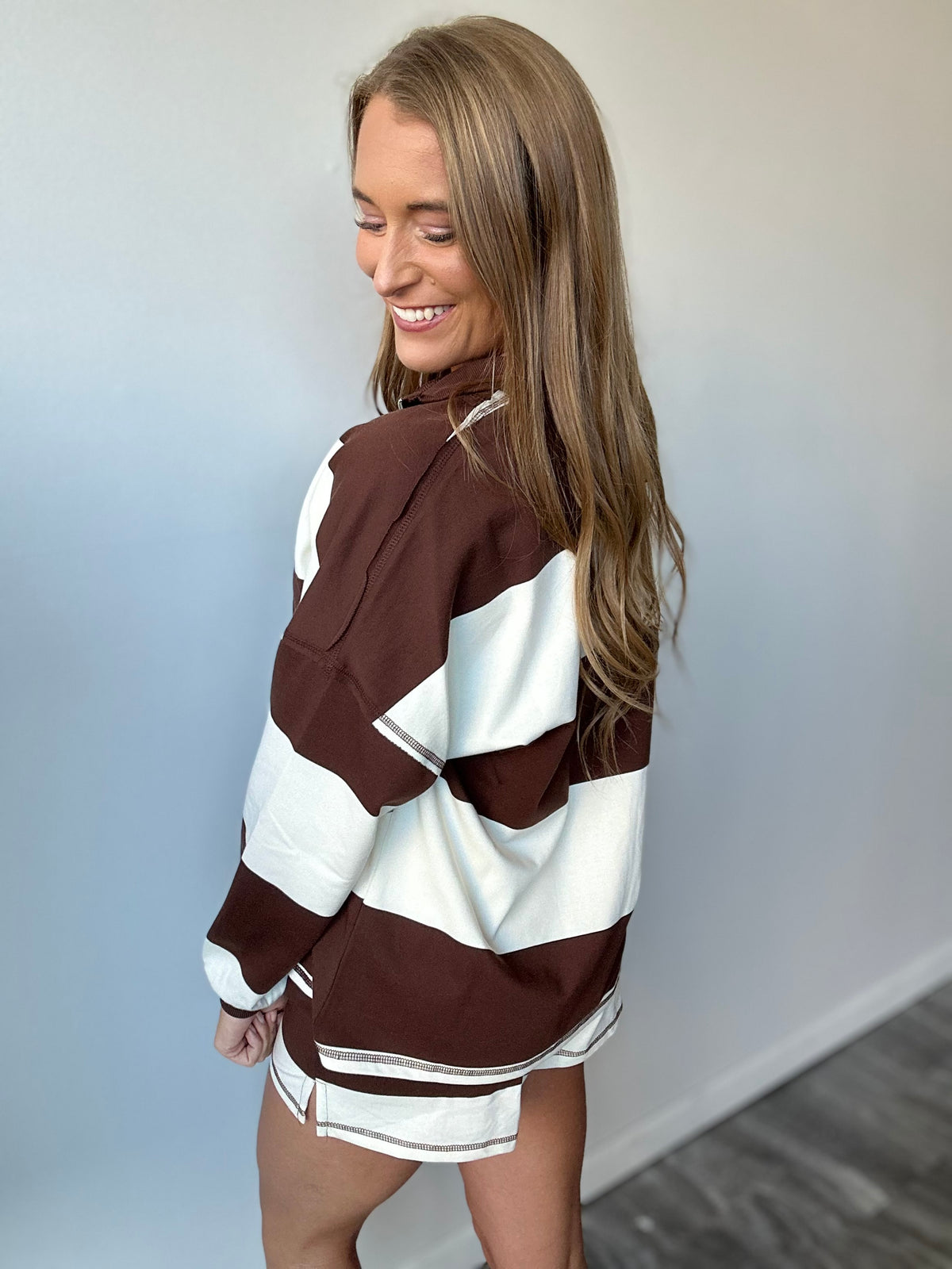 Callie Wide Striped Set (Brown)