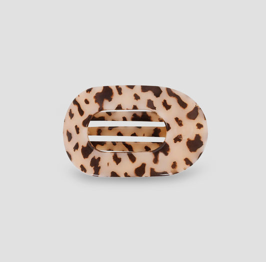 Blonde Tortoise Round Flat Clip - Small