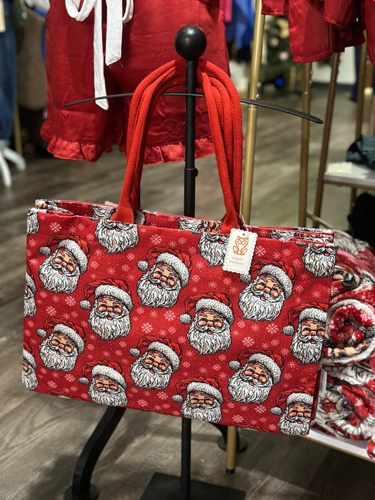 Holiday Santa Tote Bag - Simply Southern