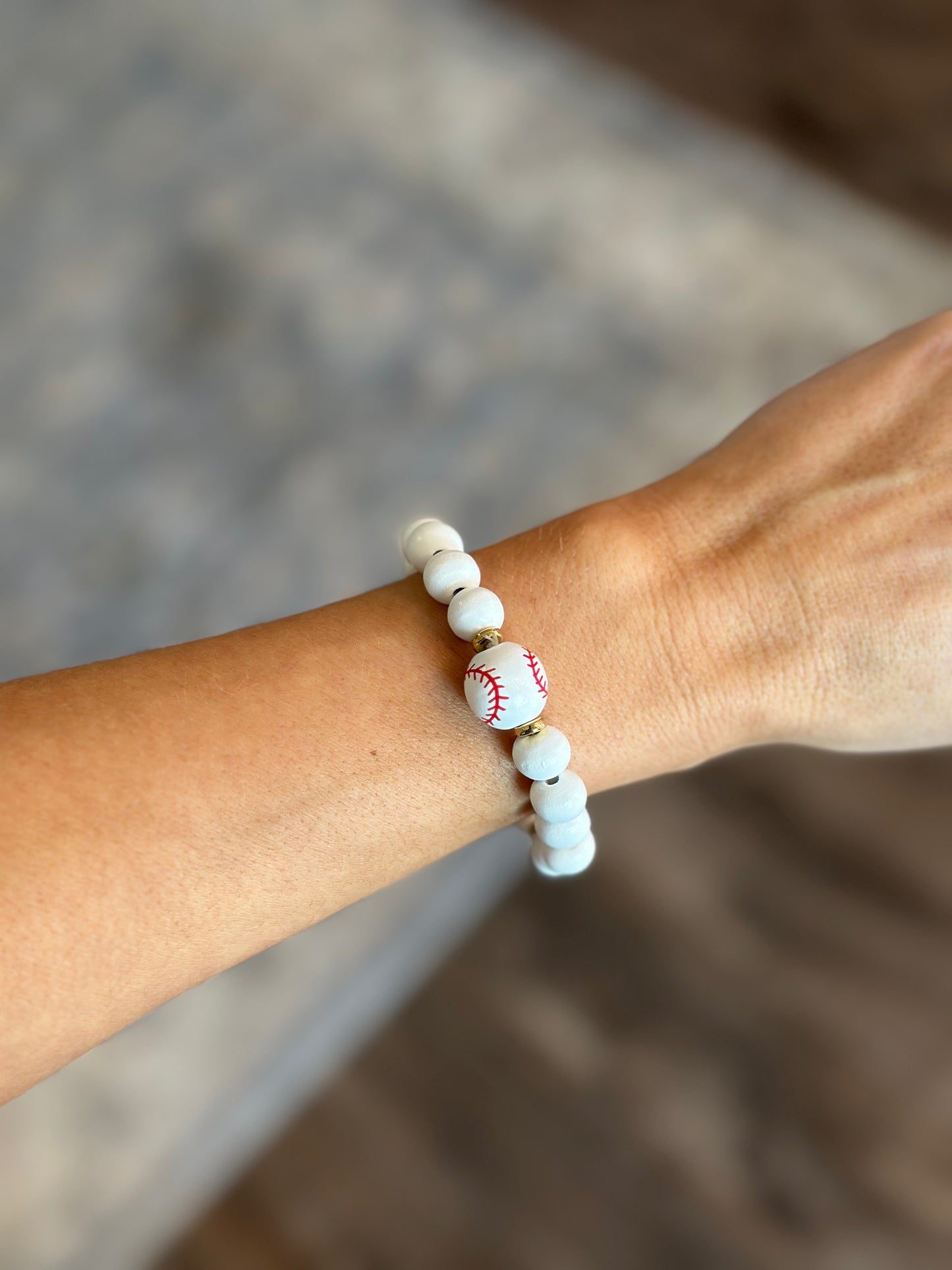 Wooden Baseball Bracelet