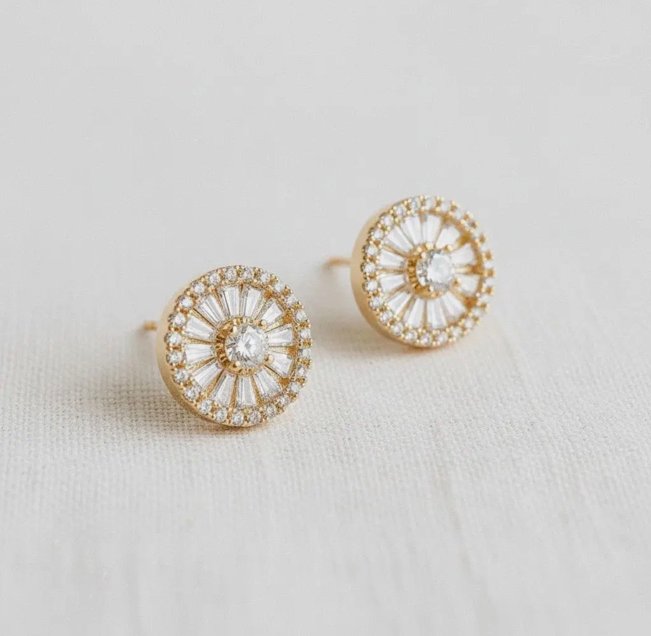 Vintage Glamour Gemstone Stud Earrings