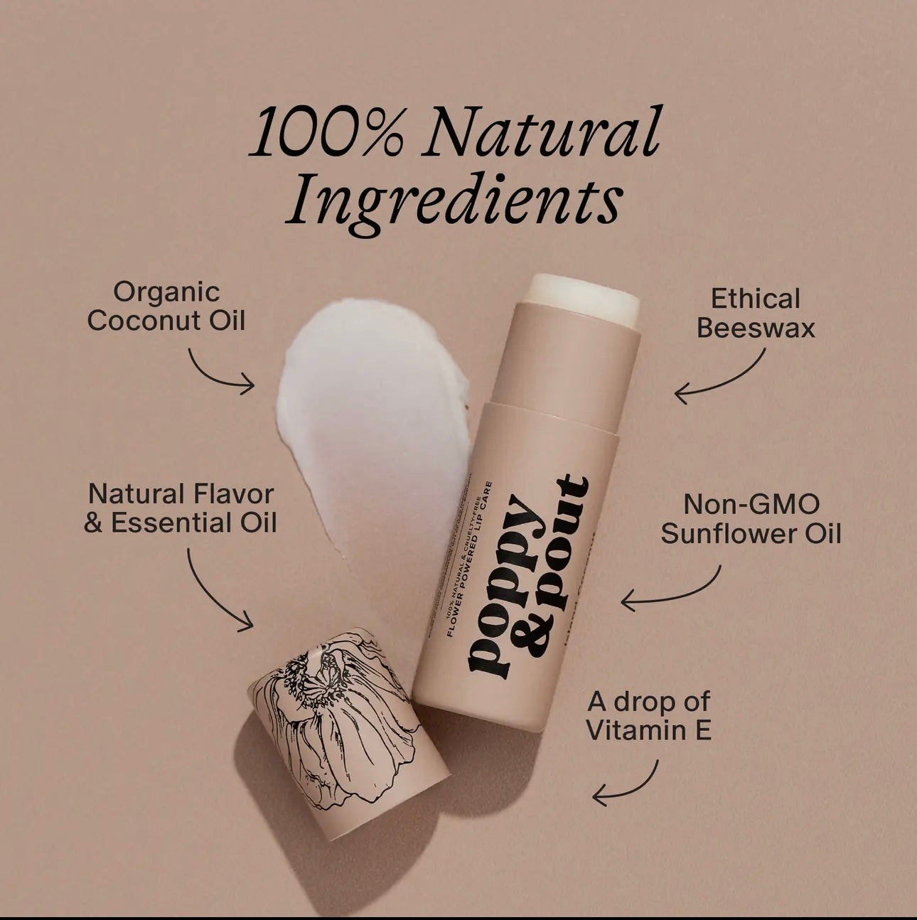 Poppy & Pout Lip Balm - Island Coconut