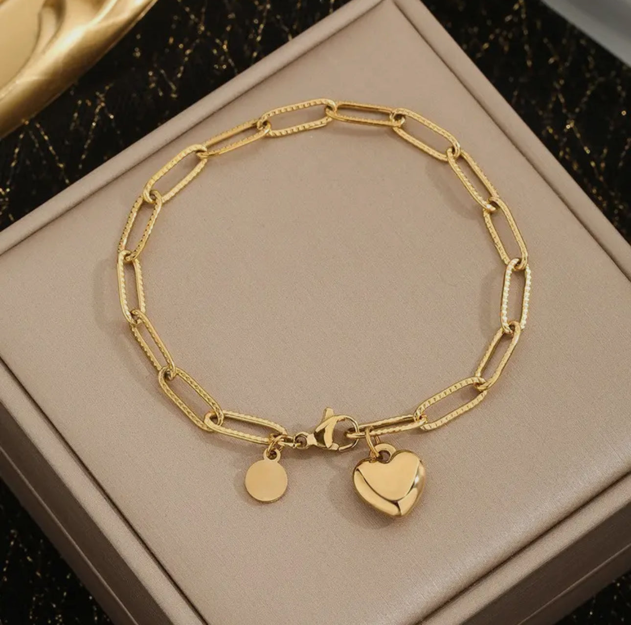 18K Stainless Steel Heart Bracelet