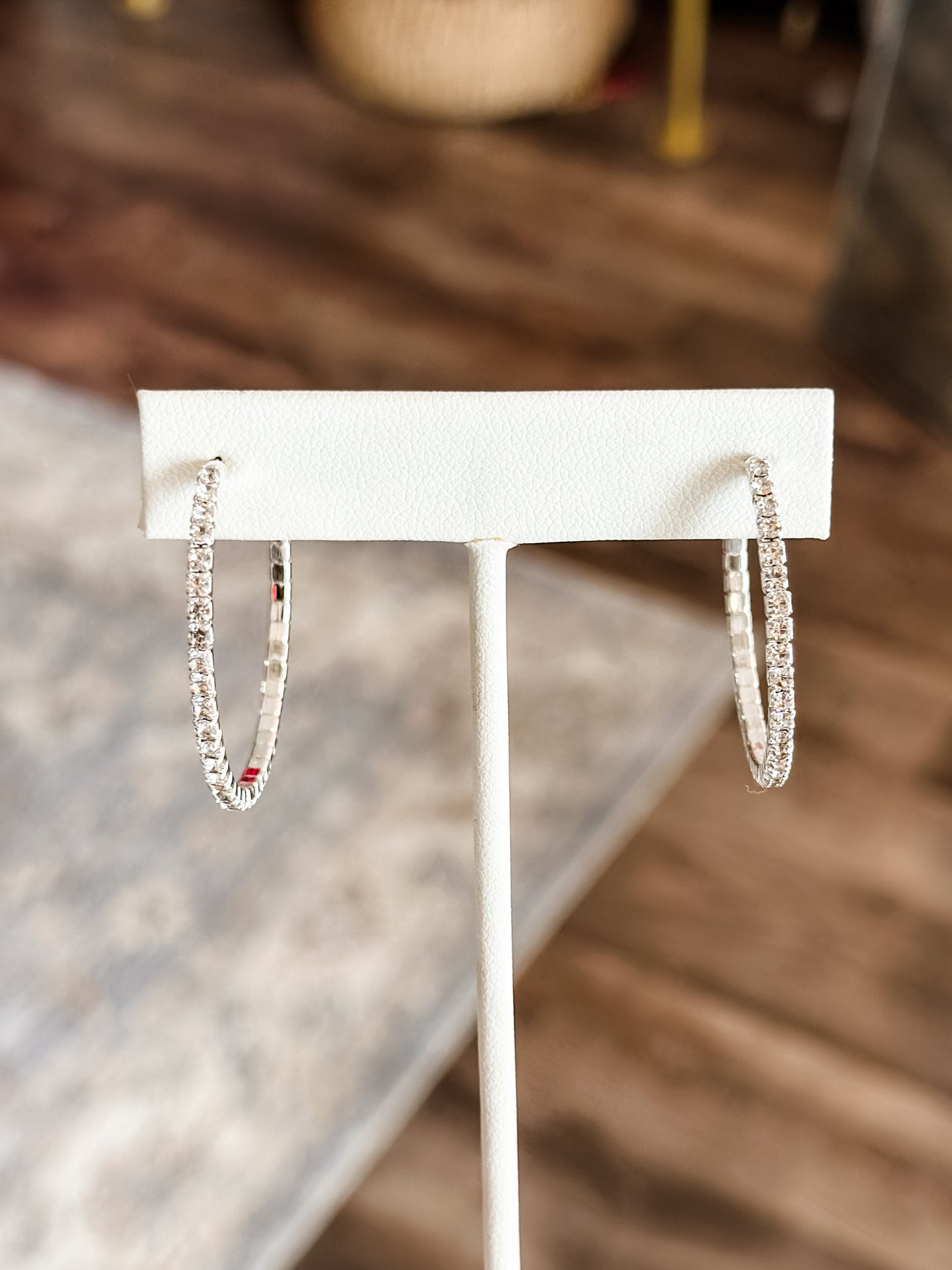 Add Sparkle Hoops - Silver