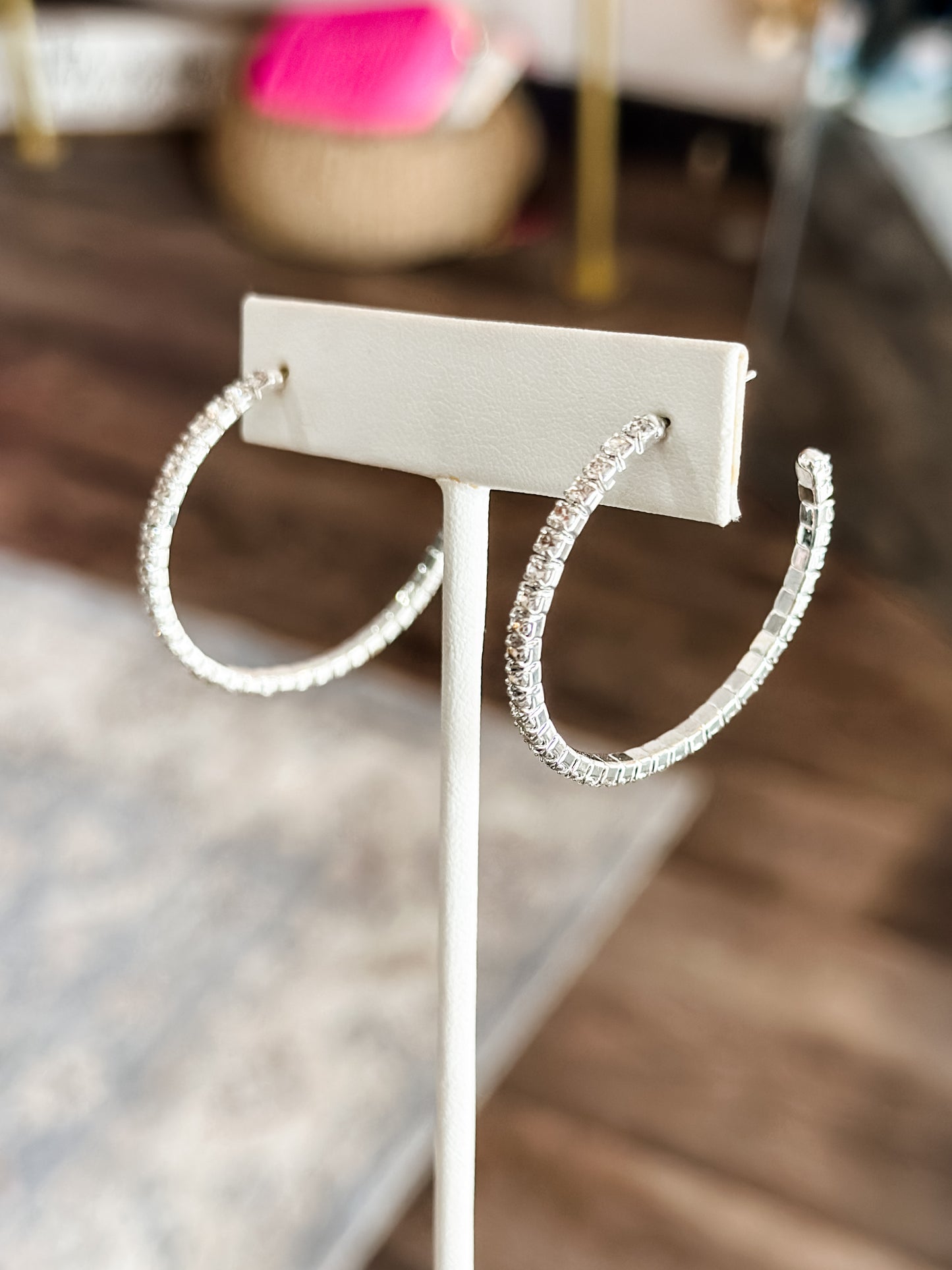 Add Sparkle Hoops - Silver