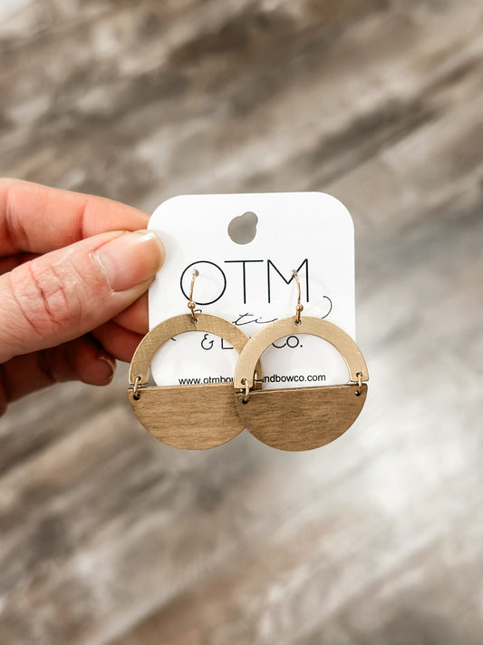 Piece Of My Heart Wooden Earrings