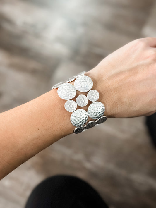 Touch of Class Hammered Bracelet - Silver