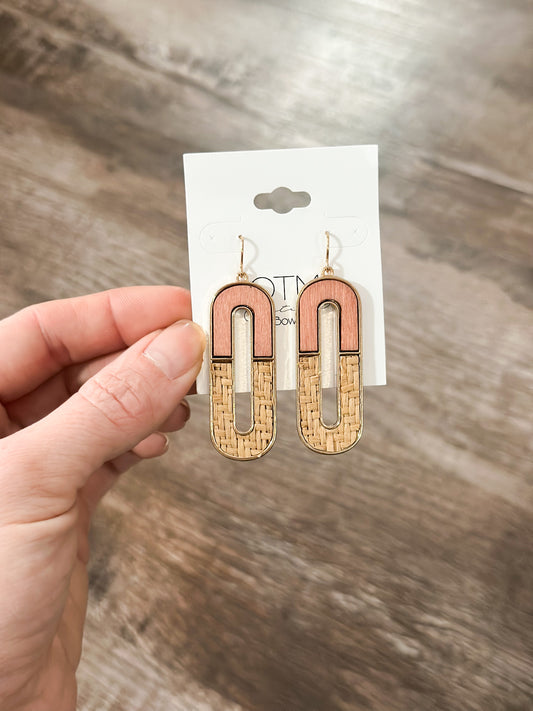 Long Oval Dangle Earrings