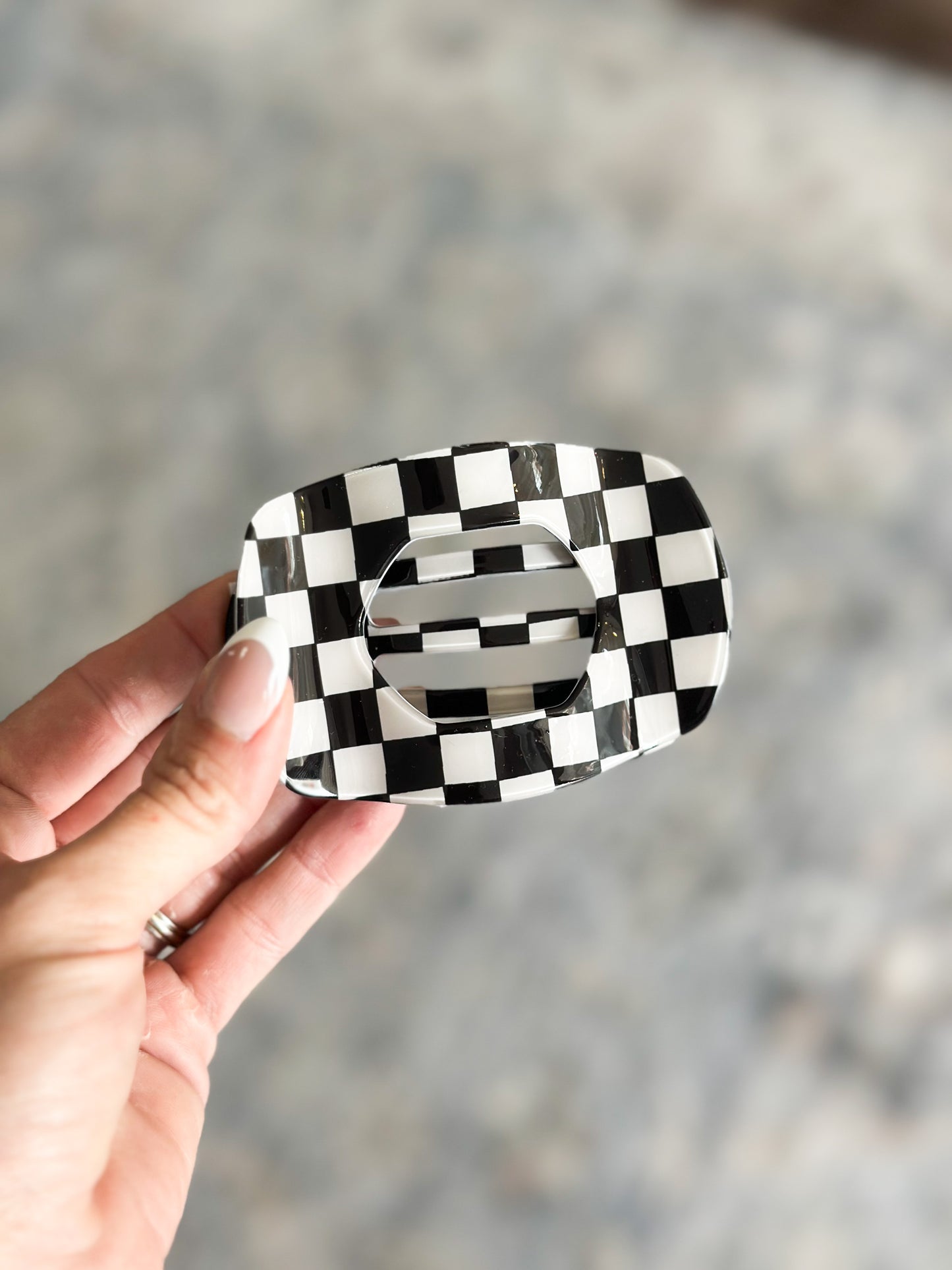 Checkered Flat Claw Clip