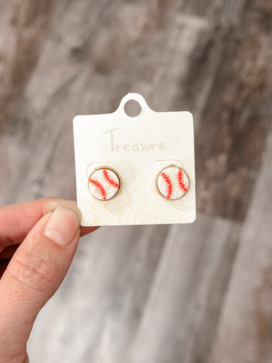 Baseball Druzy Studs