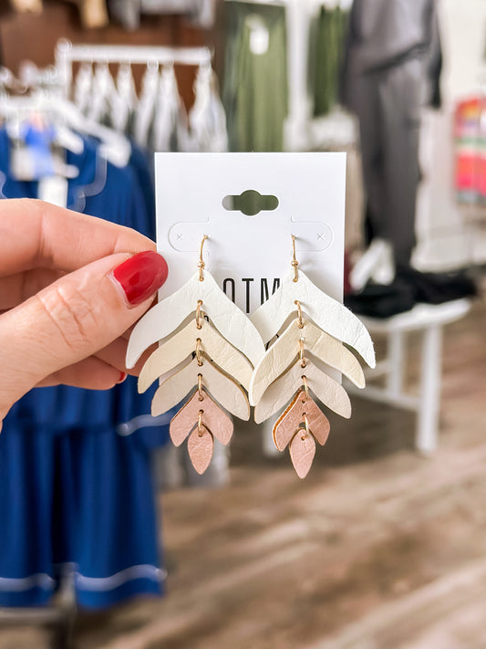 Boho Leather Dangle Earrings