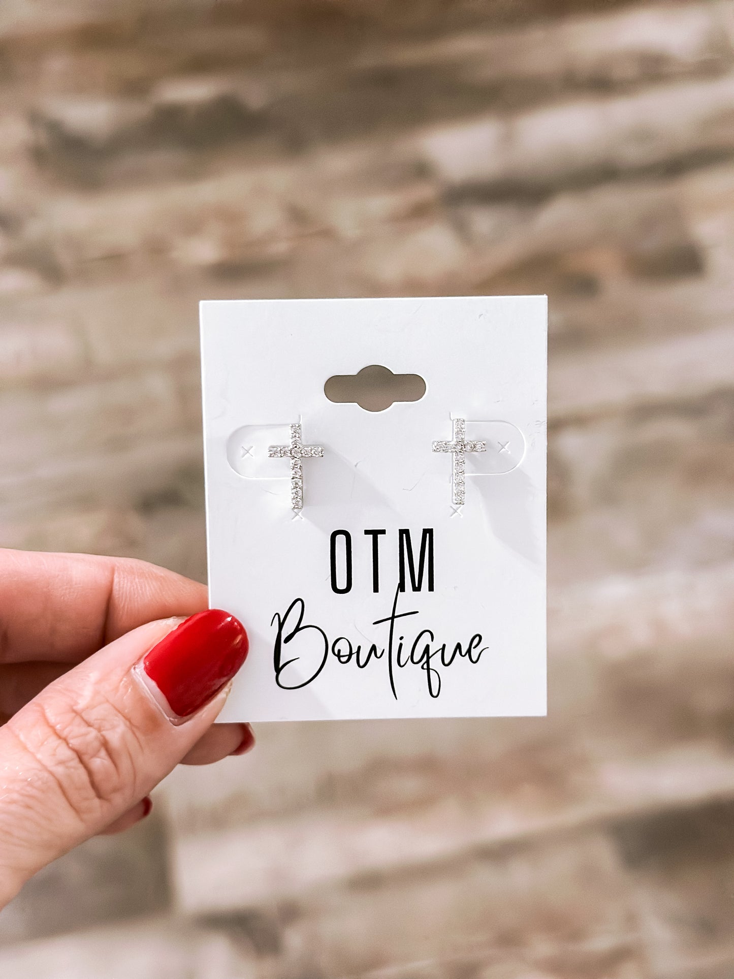 Cross Studs - Silver