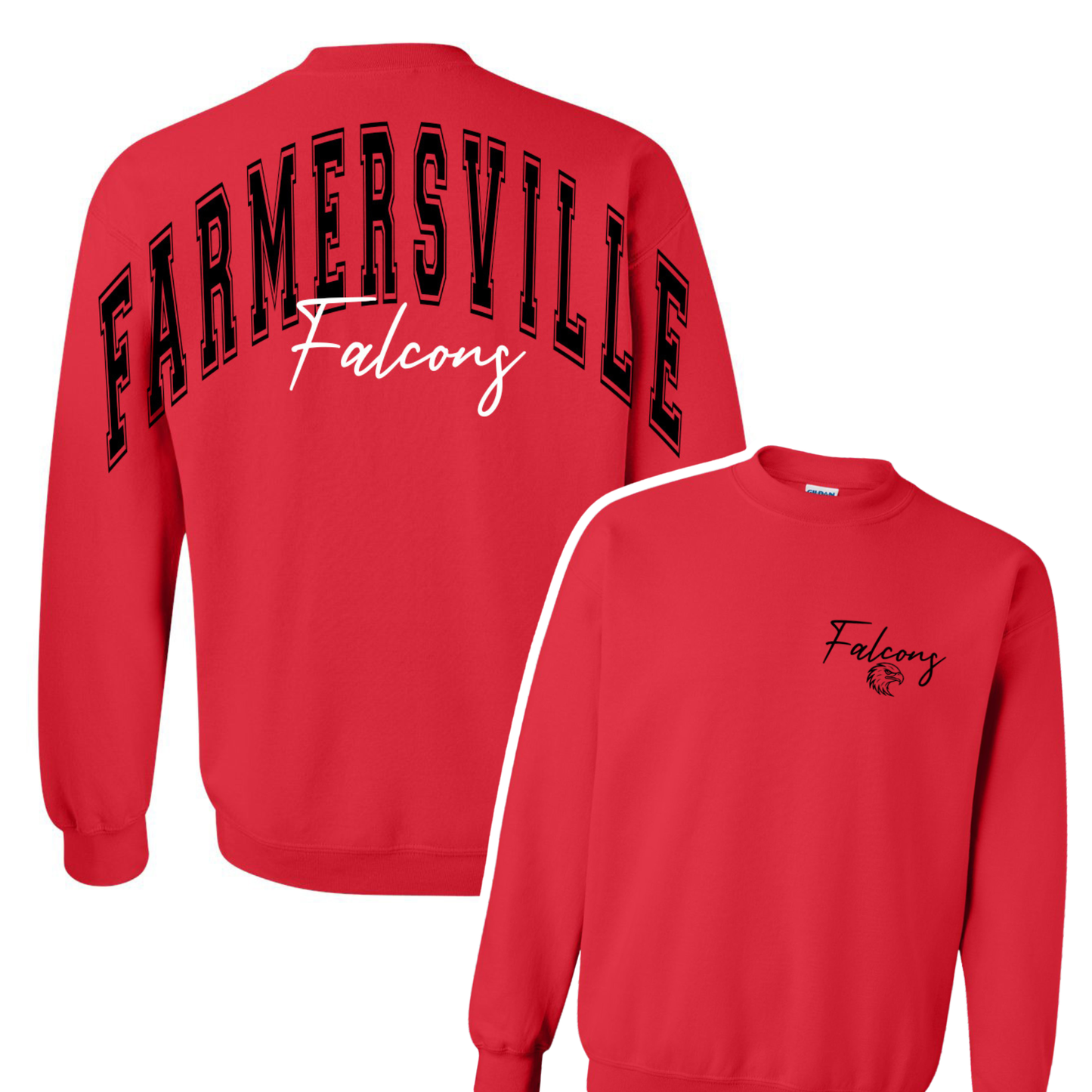 Preorder Custom Arm to Arm Crewneck - Farmersville Falcons