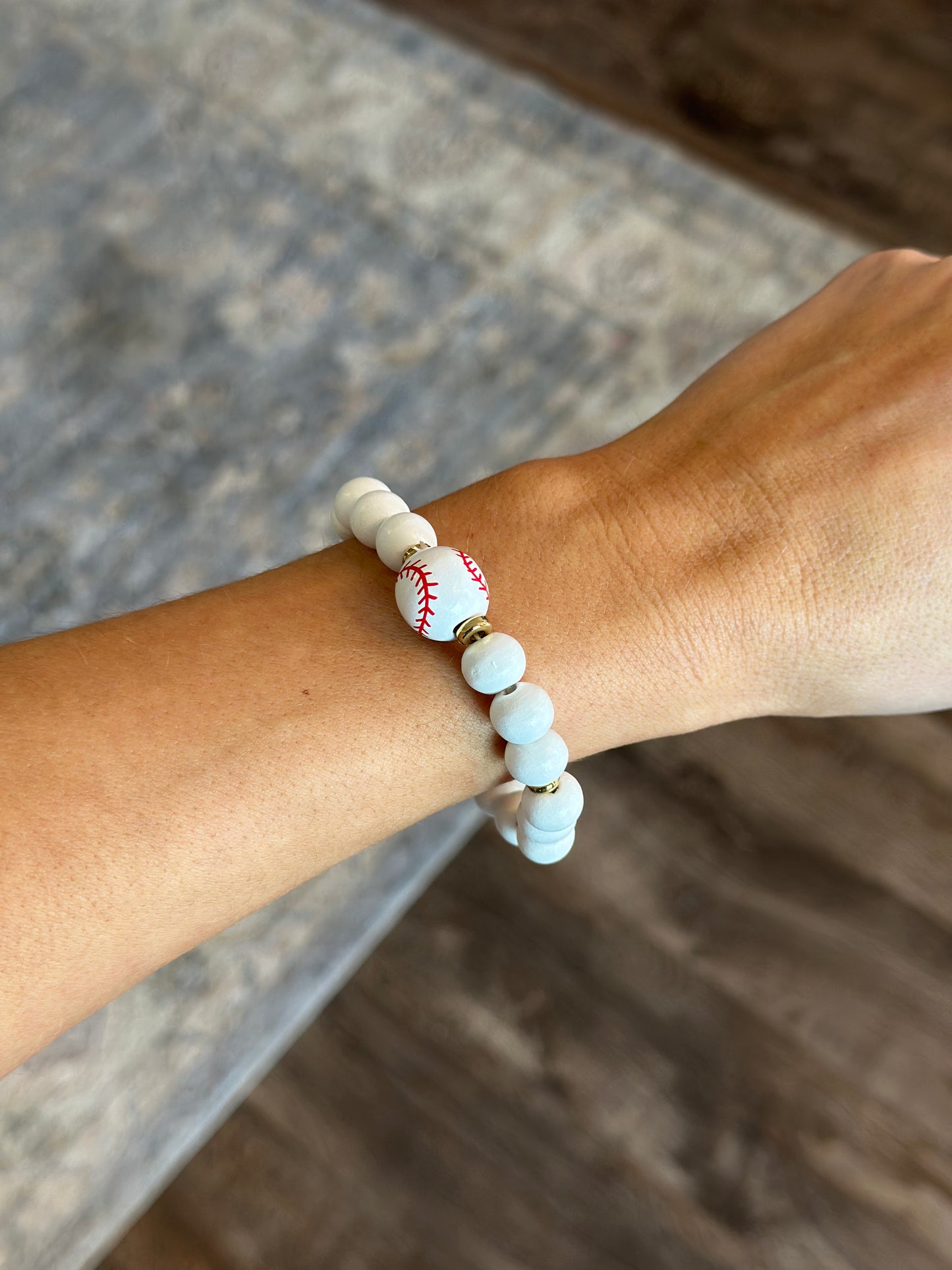 Wooden Baseball Bracelet