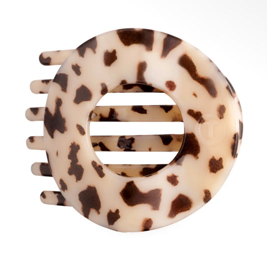 Blonde Tortoise Circle Flat Clip - Medium
