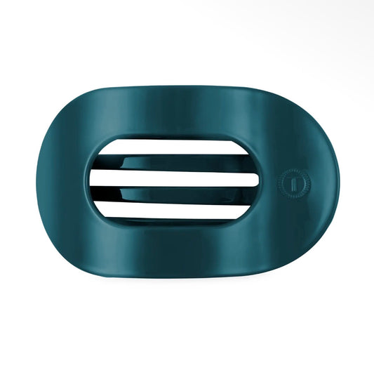Teal With It Round Flat Clip - Medium