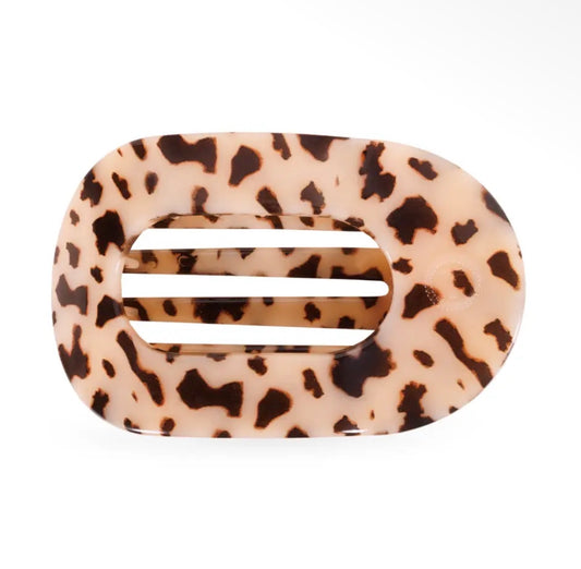 Blonde Tortoise Round Flat Clip - Tiny
