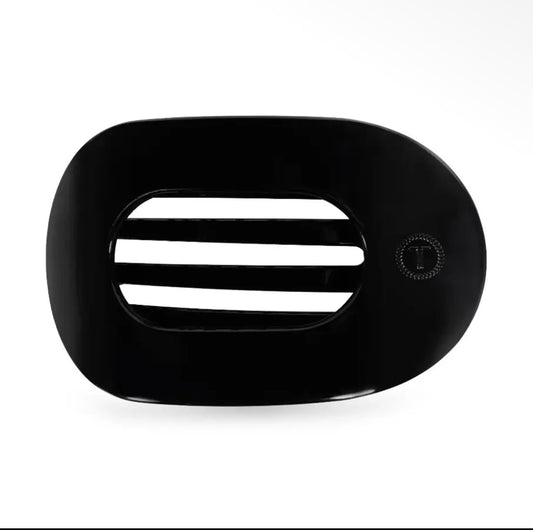 Jet Black Round Flat Clip - Tiny