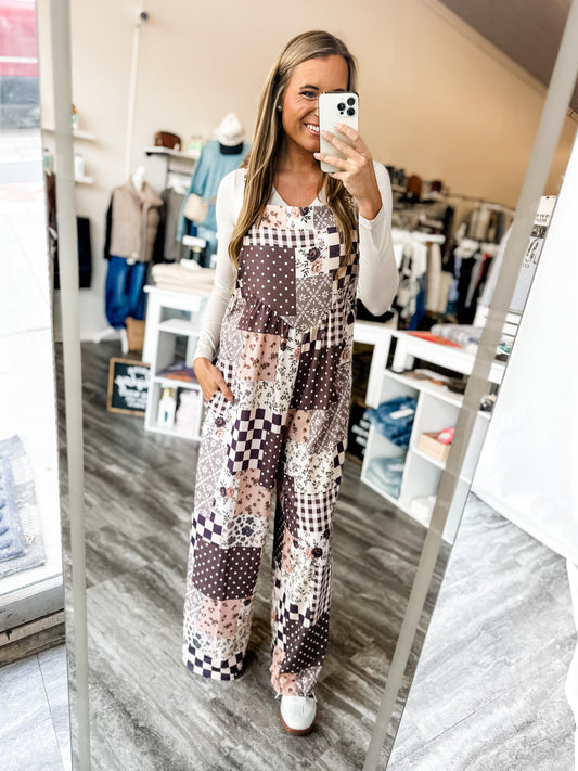 Gemma Floral Patchwork Overalls