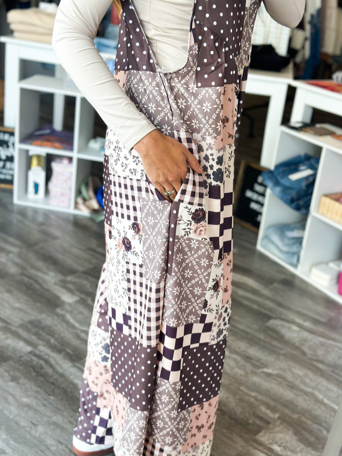 Gemma Floral Patchwork Overalls