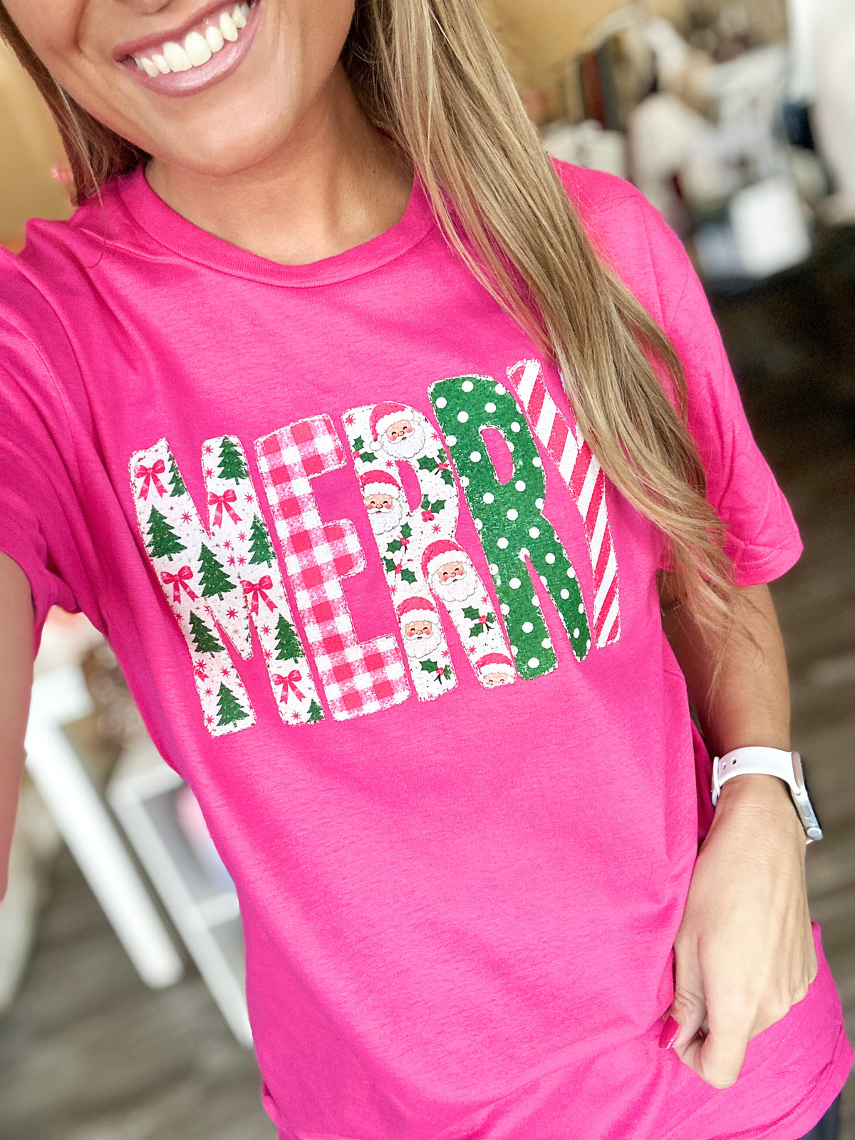 Pink Out Merry Graphic Tee