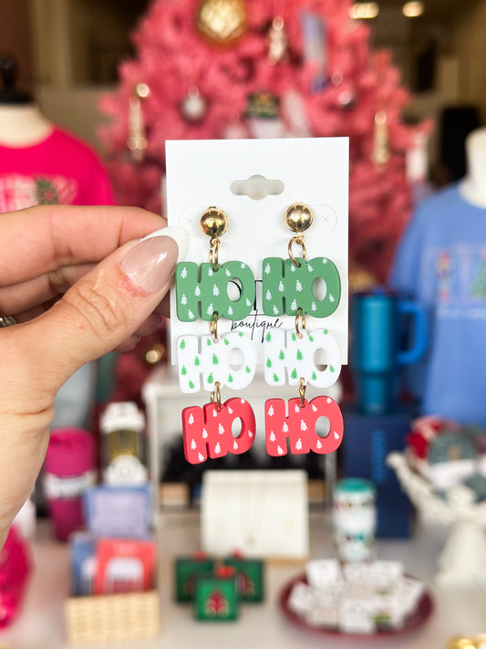 Ho Ho Ho Dangle Earrings