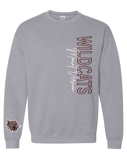 Preorder Mt. Vernon Wildcats Statement Long Sleeve/Crewneck (Grey)