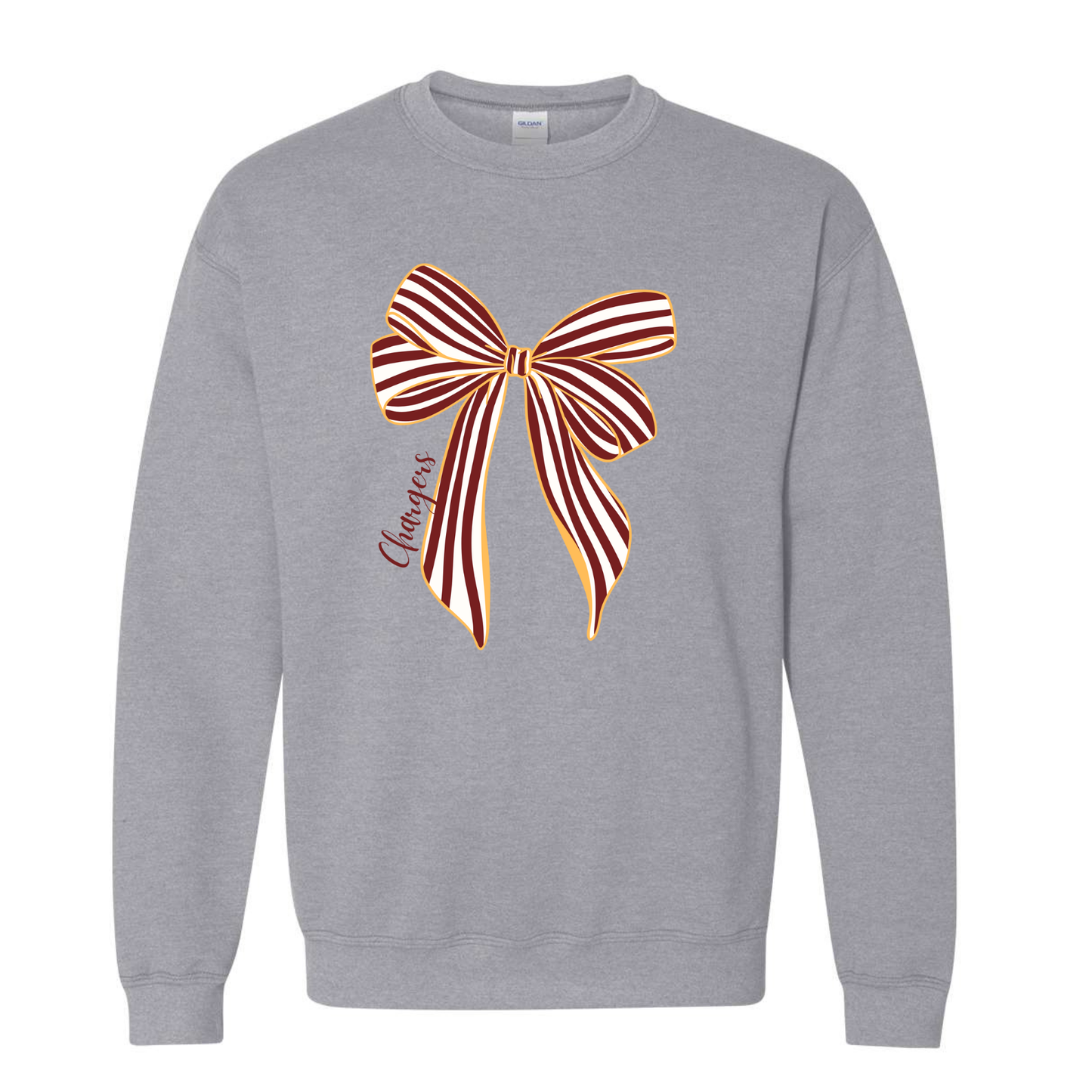 PREORDER Chargers Striped Bow Tee/Long Sleeve/Crewneck (Adult)
