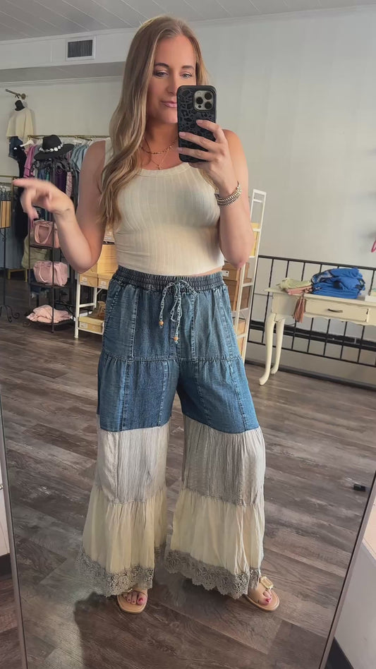 Catch Me Downtown Whimsy Denim Pants