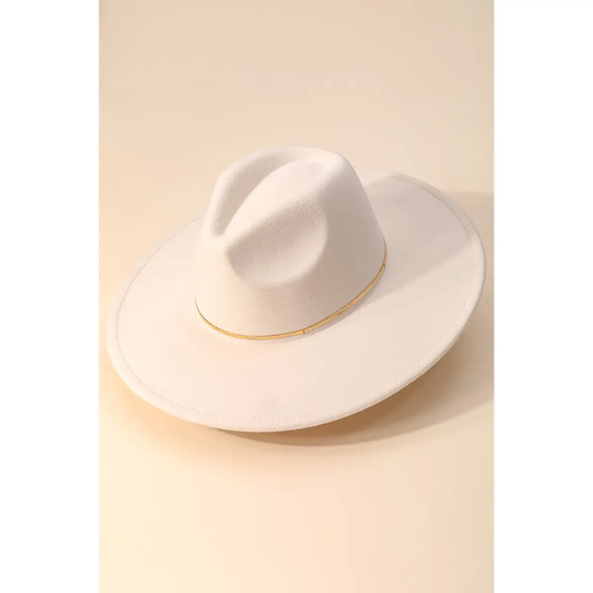Herringbone Chain Fedora Hat - IVORY